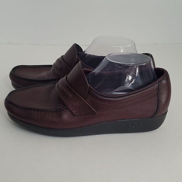 SAS Men's Alamo Leather Slip-On Loafers Burgundy Size 8 1/2M - Picture 6 of 15